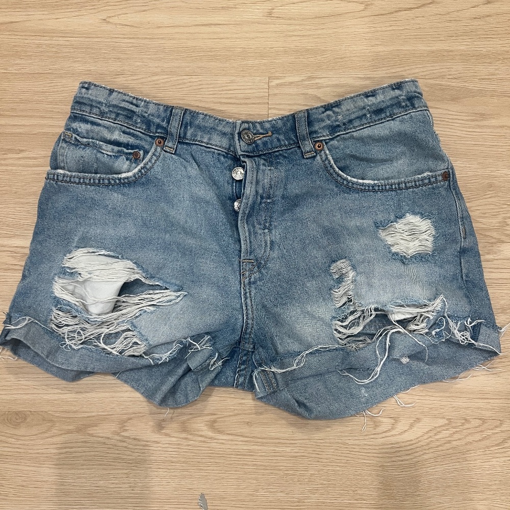 Denim boyfriend shorts